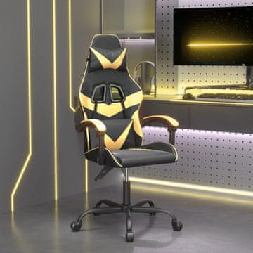 Vidaxl Gamerska stolica, crna i zlatna, umjetna koža