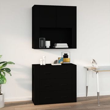 Vidaxl Zidni ormarić crni 80x33x80 cm materijal na bazi drveta