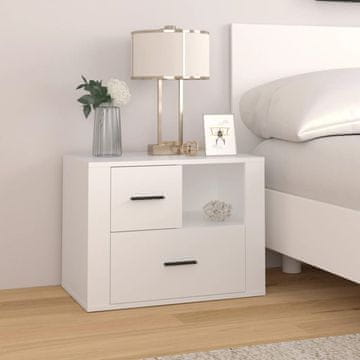 Vidaxl Noćni ormarić, bijeli, 60x36x45 cm, materijal na bazi drva