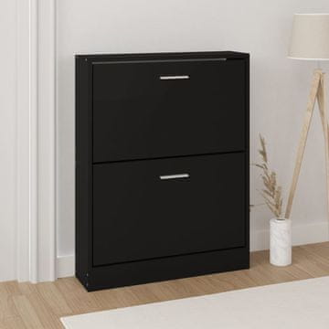 Vidaxl Ormarić za cipele Crni 59x17x81 cm Materijal na bazi drveta