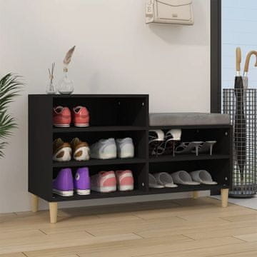 Vidaxl Ormarić za cipele Crni 102x36x60 cm Materijal na bazi drveta