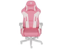 Nitro 710 gaming stolica, ergonomska, podesiva, 2D nasloni, CareGlide kotači, ružičasto-bijela