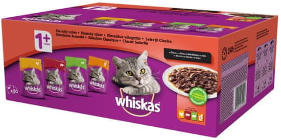 Whiskas Mokra hrana za odrasle mačke, klasični izbor, u soku, 80 x 100 g