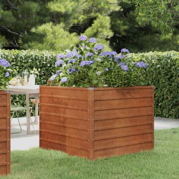 Vidaxl Uzdignuta žardinjera, hrđa, 100x100x77 cm, corten čelik