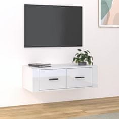 Vidaxl Viseći TV ormarić sjajni bijeli 80x36x25 cm konstruirano drvo