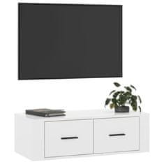 Vidaxl Viseći TV ormarić sjajni bijeli 80x36x25 cm konstruirano drvo