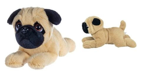  Selis plišana igračka, ležeći psić Mops, 23 cm 