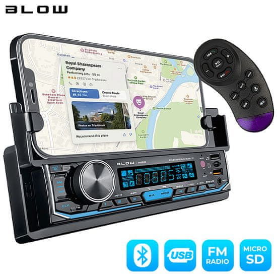 Blow AVH-8970 auto radio, FM radio, Bluetooth, 2 x 50 W, daljinski upravljač