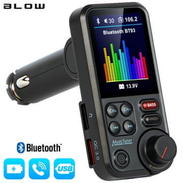 Blow 74-168 FM transmiter, Bluetooth 5.0, Quick Charge 3.0, LCD zaslon