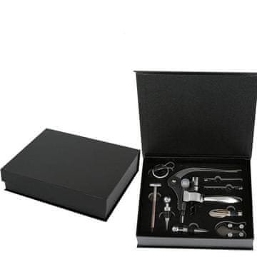 11-dijelni Premium poklon set otvarača za vino - crni