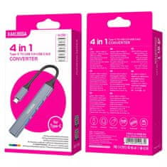 Kaku KSC-752 HUB adapter USB-C - 3x USB 2.0 / USB 3.0, siva