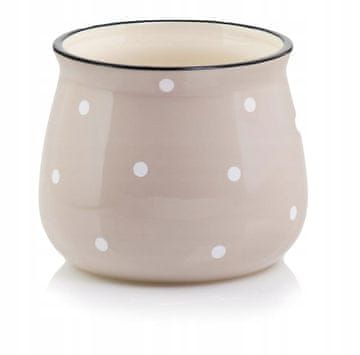 Polnix Keramička saksija za cvijeće krem boje s točkicama 10 x 13 cm