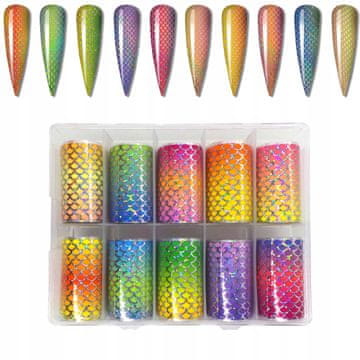 10xTRANSFER FOLIJA 50cmx4cm SET SIRENA OMBRE