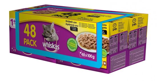Whiskas izbor peradarskih džepova u soku za odrasle mačke, 48 x 100g