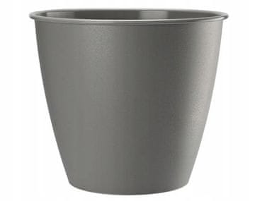 Galicja Okrugla plastična saksija za cvijeće Azalea siva 19x17,6 cm