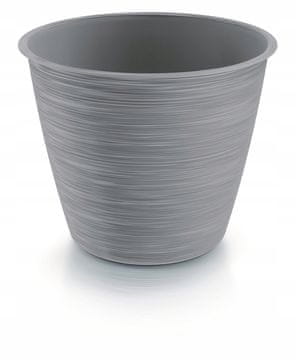 Prosperplast Okrugla plastična saksija za cvijeće, svijetlosiva, 17 cm, Furu