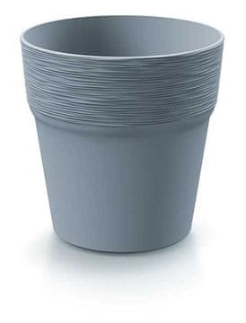 Prosperplast Okrugla plastična saksija za cvijeće, svijetlosiva, 12 cm, Furu