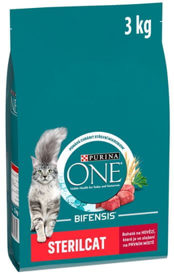 Purina ONE s govedinom za kastrirane mačke, 3 kg