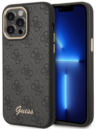 Guess Metalna maska ​​za iPhone 14 Pro, crna (GUHCP14LHG4SHK)