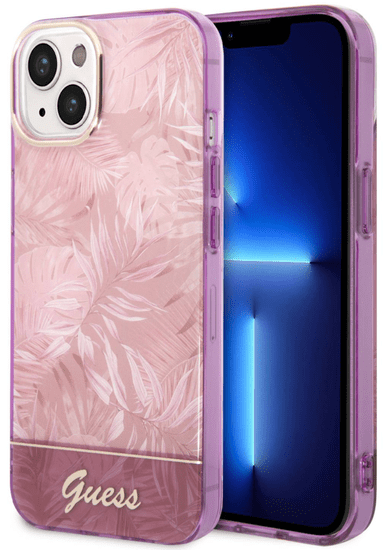 Guess Jungle case za iPhone 14 Plus, roza (GUHCP14MHGJGHP)