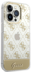 Guess Maska sa svjetlucavim logotipom za iPhone 14 Pro, zlatna (GUHCP14LHG4MHG)