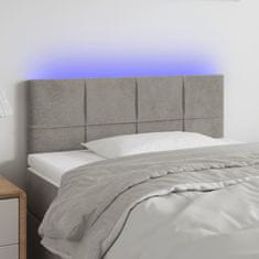 Vidaxl LED uzglavlje svjetlosivo 90x5x78/88 cm baršunasto