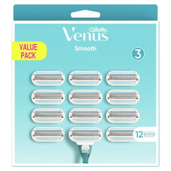 Gillette Venus Smooth zamjenske brijaće glave, 12 kom