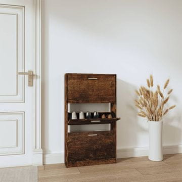 Vidaxl Stalak za cipele dimljeni hrast 59x17x108 cm