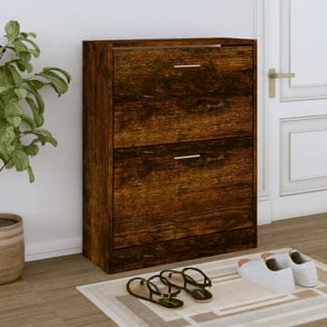 Vidaxl Stalak za cipele dimljeni hrast 63x24x81 cm