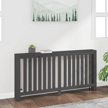 Vidaxl Poklopac za radijator sivi 169x19x84 cm masivno borovo drvo