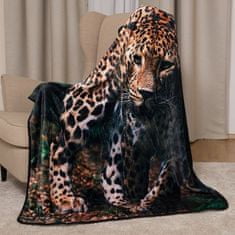 Jerry Fabrics deka Leopard Green, mikroflanel