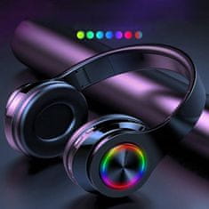 Dexxer Bluetooth 5.0 bežični LED RGB slušalice za igru + crni mikrofon