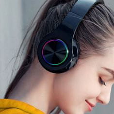 Dexxer Bluetooth 5.0 bežični LED RGB slušalice za igru + crni mikrofon
