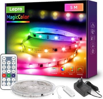 Lepro 5m set LED trake RGB samoljepljive 150 LED SMD 5050 glazbene