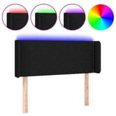 Vidaxl LED uzglavlje crno 83x16x78/88 cm od tkanine