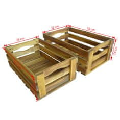 Vidaxl 2-dijelni set sanduka za jabuke od masivnog bagremovog drva