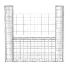Vidaxl Gabionska košara U-oblika od pocinčanog čelika 160 x 20 x 150 cm