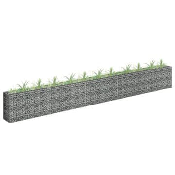 Vidaxl Podignuti gabionski lonac, pocinčani čelik, 450x30x60 cm