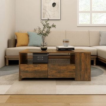 Vidaxl Klub stolić dimljeni hrast 102x55x42 cm