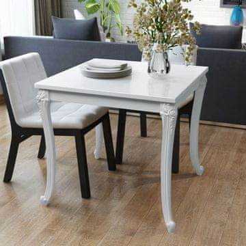 Vidaxl Blagovaonski stol visoki sjaj bijeli 80x80x76
