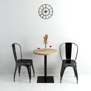 Vidaxl MDF bistro stol s čeličnom bazom 60x75 cm, hrastova završna obrada