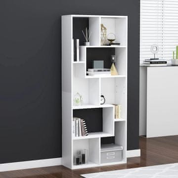 Vidaxl Polica za knjige, bijela, 67x24x161 cm, materijal na bazi drveta