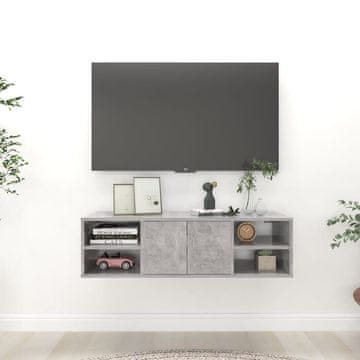 Vidaxl Zidna polica betonsko-siva 102x30x29 cm