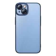 BASEUS Baseus Glitter prozirna maskica i set kaljenog stakla za iPhone 14 Plus (plava)