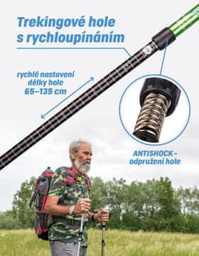 ACRAsport Štapovi za nordijsko hodanje ACRA 1 par s priborom zeleni