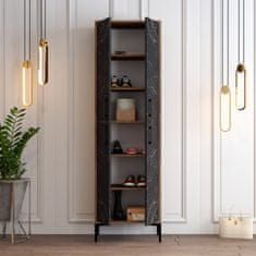 Woody Fashion Ormar za cipele, Berlin A - Walnut, Black Marble