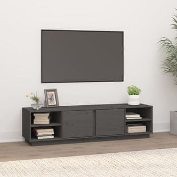 Vidaxl TV stalak sivi 156x40x40 cm masivni borov drvo