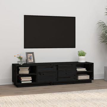 Vidaxl TV ormarić crni 156x40x40 cm masivni borov drvo
