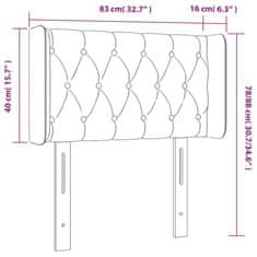 Vidaxl LED uzglavlje crno 83x16x78/88 cm baršunasto
