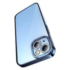 BASEUS Baseus Glitter prozirna maskica i set kaljenog stakla za iPhone 14 Plus (plava)